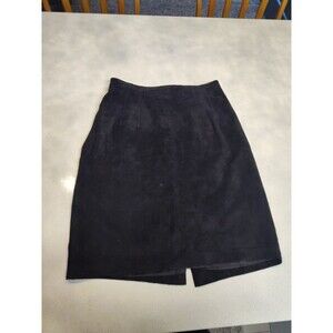Evan Davies Black Suede Pencil Mini Skirt Size 8 Fully Lined Vintage